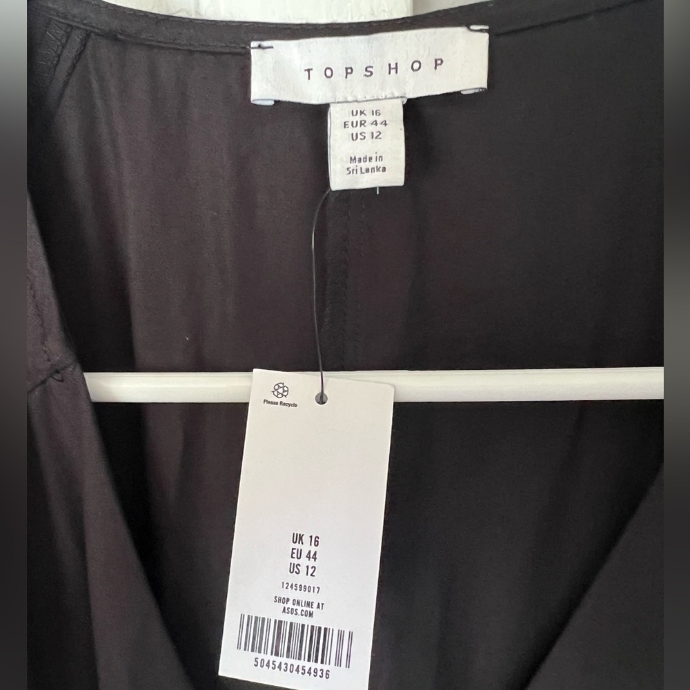 Topshop midi front zip cotton dress US 12 - Picture 3 of 6